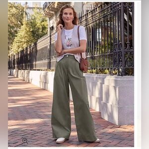 Loft Poplin Wide Leg Pants